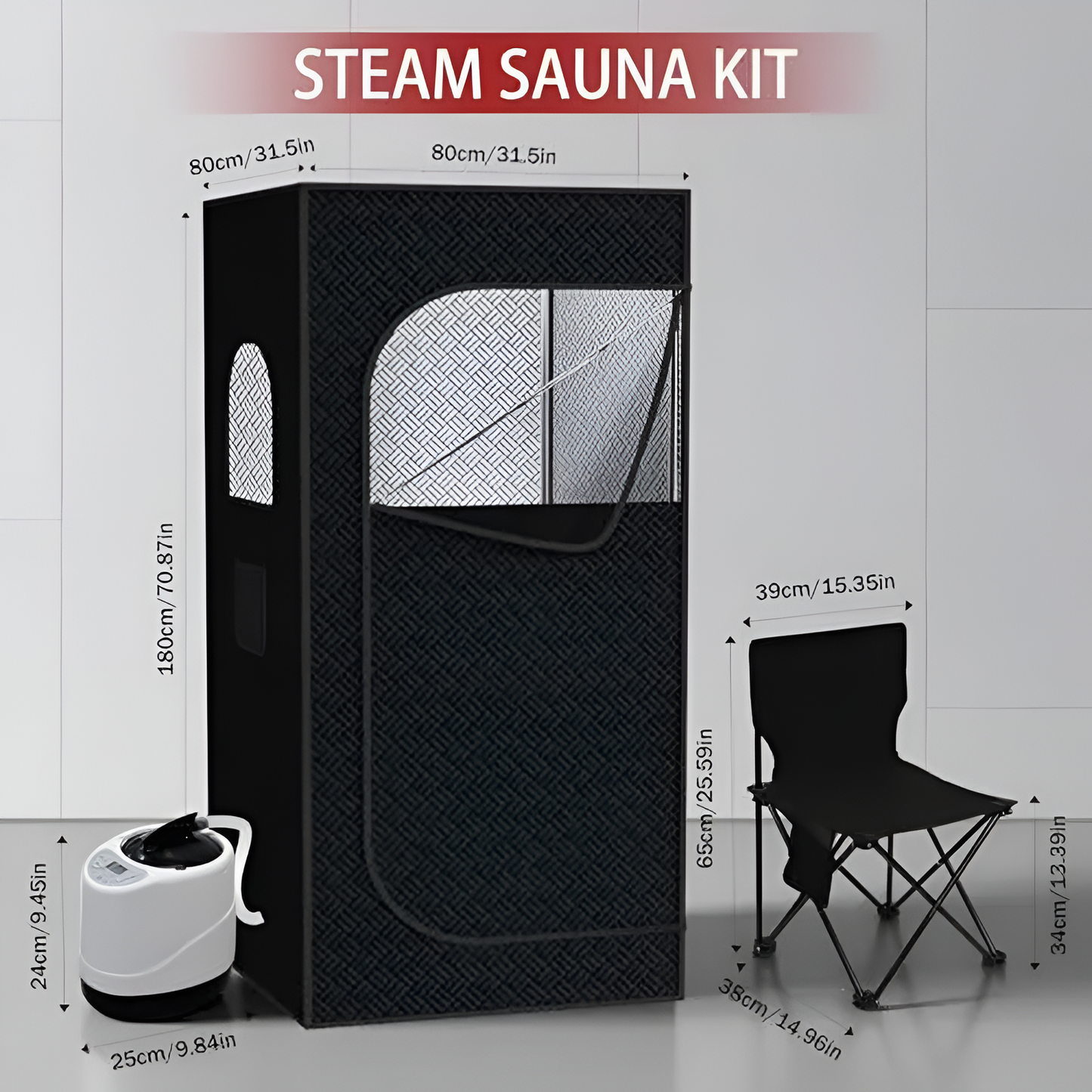 Infrared Red Light Sauna with Foldable Chair - 9-Level Heating & Remote for Indoor/Outdoor Spa Use