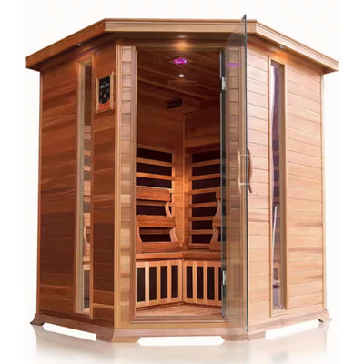 Sunray Bristal Bay 4-Person Cedar Corner Infrared Sauna