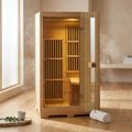 Far Infrared Wooden Sauna Room Home Sauna Spa for 1 Person1140W