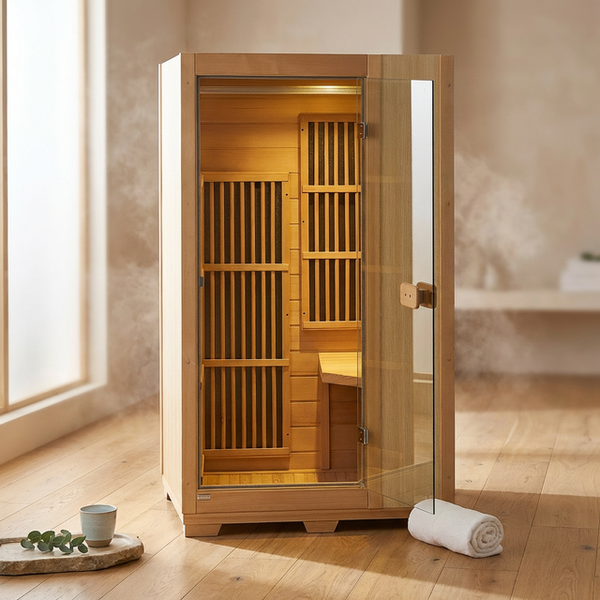 Far Infrared Wooden Sauna Room Home Sauna Spa for 1 Person1140W — Studio Shot