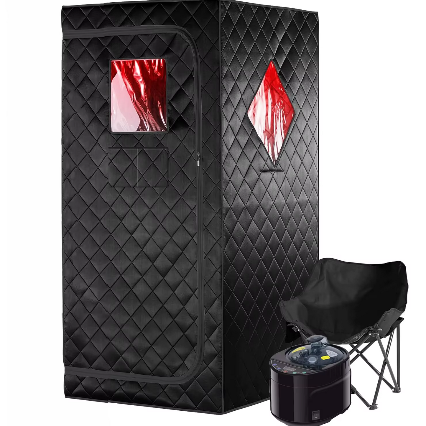 2In1 Portable Infrared Steam Sauna Full Body Relaxation with 660Nm Red Light Therapy 4L Steamer Folding Chair
