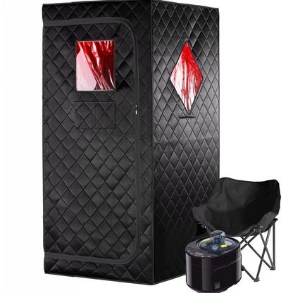 2In1 Portable Infrared Steam Sauna Full Body Relaxation with 660Nm Red Light Therapy 4L Steamer Folding Chair