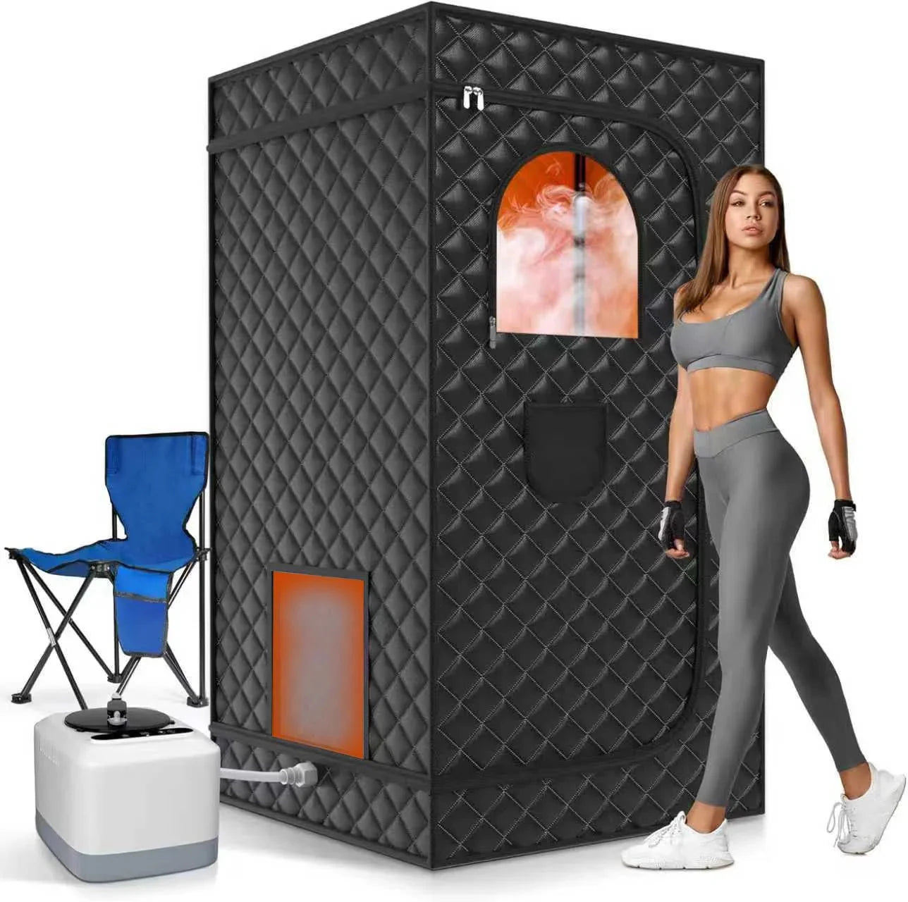 110V 220V Home Full Body Sauna Box Foldable Portable Sweat Room Remote Control Sauna Tent Fast Heating Infrared LED Light