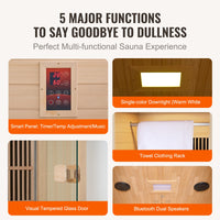 Far Infrared Wooden Sauna Room Home Sauna Spa for 1 Person1140W