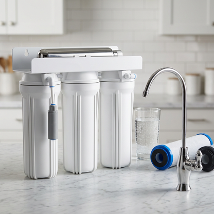 4-Stage Under-Sink UV Drinking Water Filtration System — Studio Shot