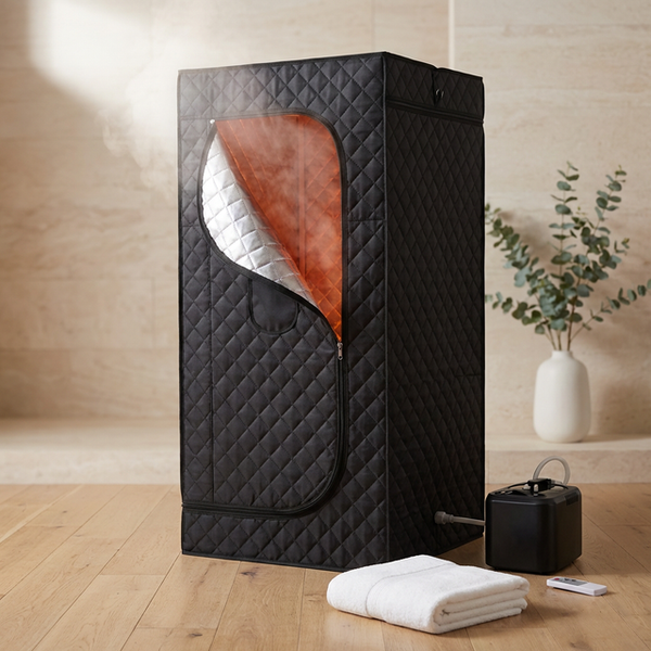 110V 220V Home Full Body Sauna Box Foldable Portable Sweat Room Remote Control Sauna Tent Fast Heating Infrared LED Light — Studio Shot