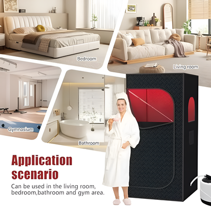 Infrared Red Light Sauna with Foldable Chair - 9-Level Heating & Remote for Indoor/Outdoor Spa Use