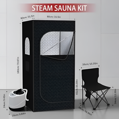 Infrared Red Light Sauna with Foldable Chair - 9-Level Heating & Remote for Indoor/Outdoor Spa Use