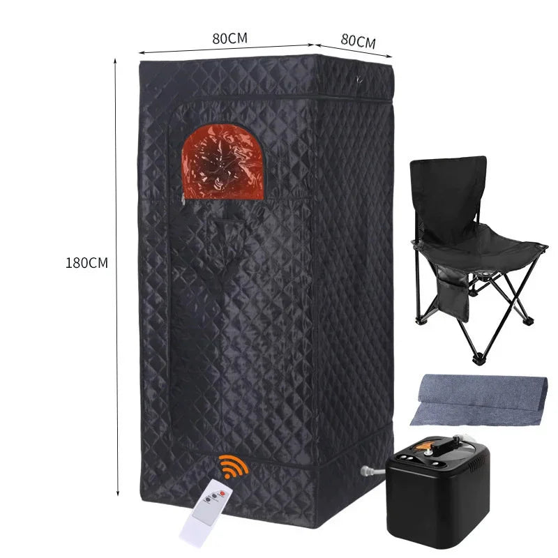 110V 220V Home Full Body Sauna Box Foldable Portable Sweat Room Remote Control Sauna Tent Fast Heating Infrared LED Light